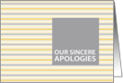 Amber Stripe Business Customer/Client Apology Card