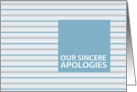 Cornflower Stripe Business Customer/Client Apology Card