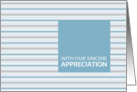 Cornflower Stripe Employee Appreciation Card