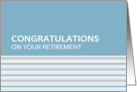 Cornflower Stripe Retirement Congratulations Card