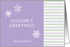 Lilac Stripe Vendor/Supplier Season’s Greetings Card Customizable card