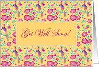 Sakura Floral Batik Get Well Card