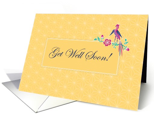 Sakura Batik with Bird Get Well card (1010627)