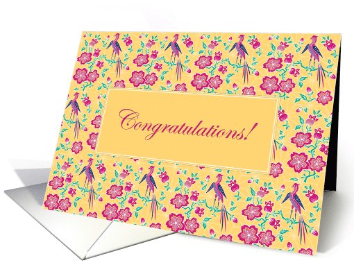 Sakura Floral Batik Congratulations card (1010639)