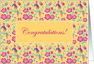 Sakura Floral Batik Congratulations Card