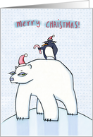 Polar Bear Christmas white card