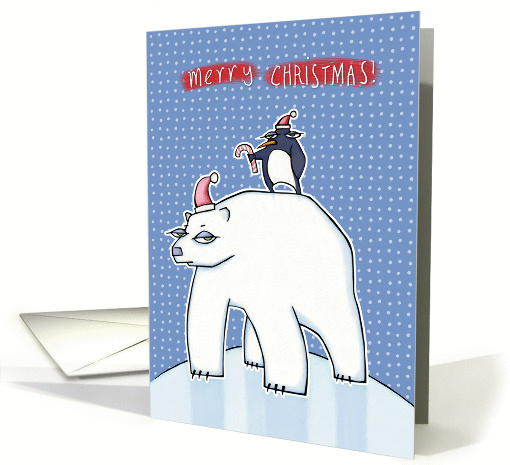 Polar Bear Christmas blue card (1163216)