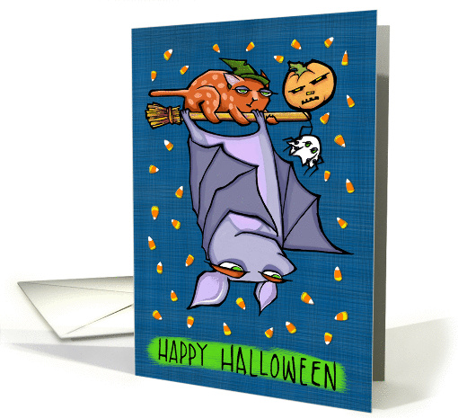 Grouchy Bat Halloween card (1163224)