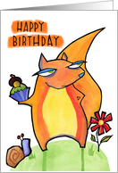Grouchy Squirrel Birthday card