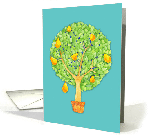 Any Occasion, Pear Tree teal, Blank Inside card (1354364)