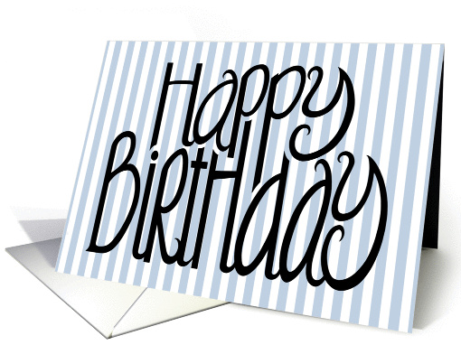 Birthday Blue Stripes card (140987)