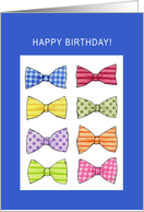 Bowties Blue Birthday card