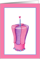 Pink Cake Heart card