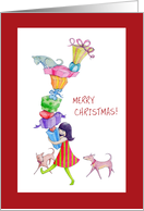 Gifts Girl Christmas card