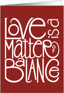 Love Balance White card