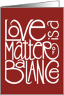 Love Balance White card