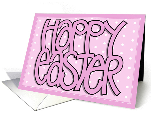 Happy Easter pink card (394272)