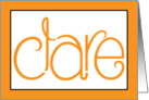 Clare orange card