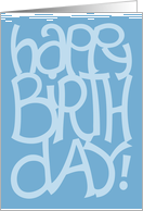 Happy Birth Day blue card
