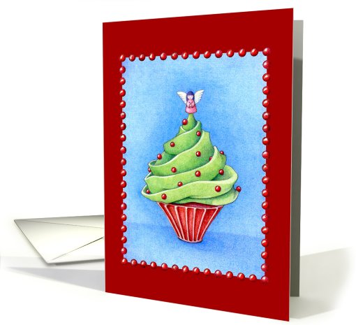 Christmas Tree Cupcake red card (507723)