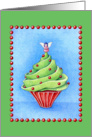 Christmas Tree Cupcake green card