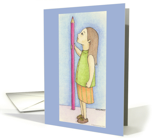 pencil girl card (53193)