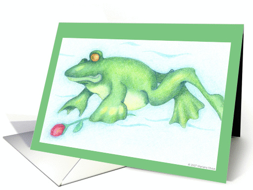 Frog with Flower card (57367)