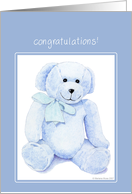 Blue Bear New Baby card