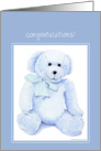 Blue Bear New Baby card