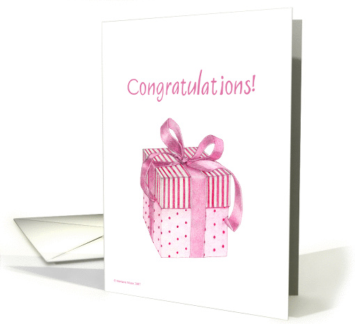 Pink Giftbox Congratulations card (64396)