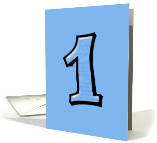 Silly Numbers 1 blue Birthday card (689562)