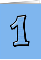 Silly Numbers 1 blue Birthday card