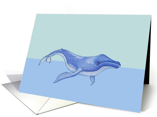 Whale blue green card (689614)