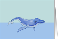 Whale blue green card