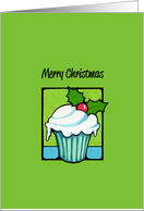 Christmas Holly Cupcake green card