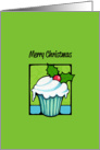 Christmas Holly Cupcake green card