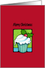 Christmas Holly Cupcake red card