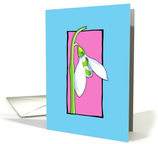 Snowdrop pink card (773279)