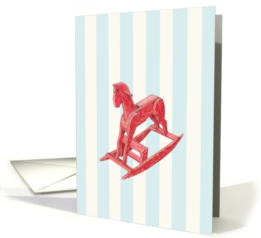 Red Rocking Horse stripes card (773293)