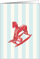 Red Rocking Horse stripes card