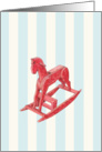 Red Rocking Horse stripes card