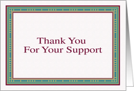 Thank you for your support card