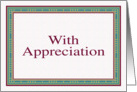 With appreciation card