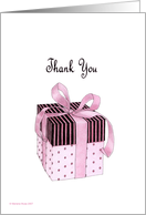 Pink & Black Giftbox Thank You card