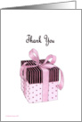 Pink & Black Giftbox Thank You card