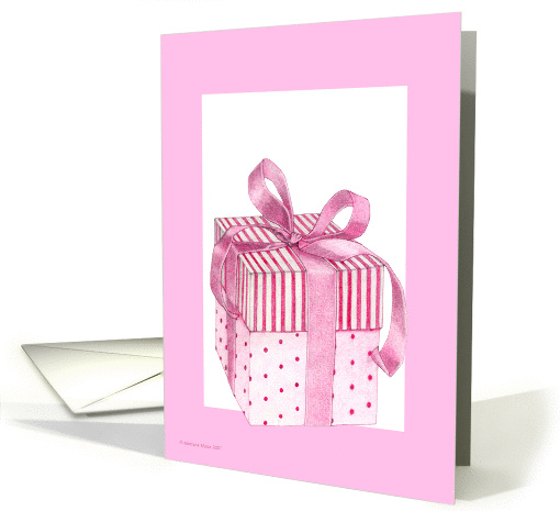 Pink Giftbox Blank card (79083)