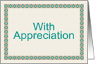 With Appreciation card