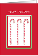 Candy Cane Christmas Red card