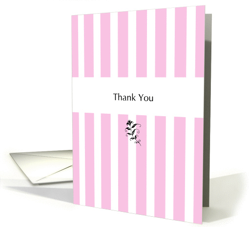 Pink Candy Stripes Thank You card (86136)