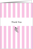 Pink Candy Stripes Thank You card